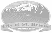 Logo of the City of St. Helens featuring mountains and trees with the text "City of St. Helens" below.