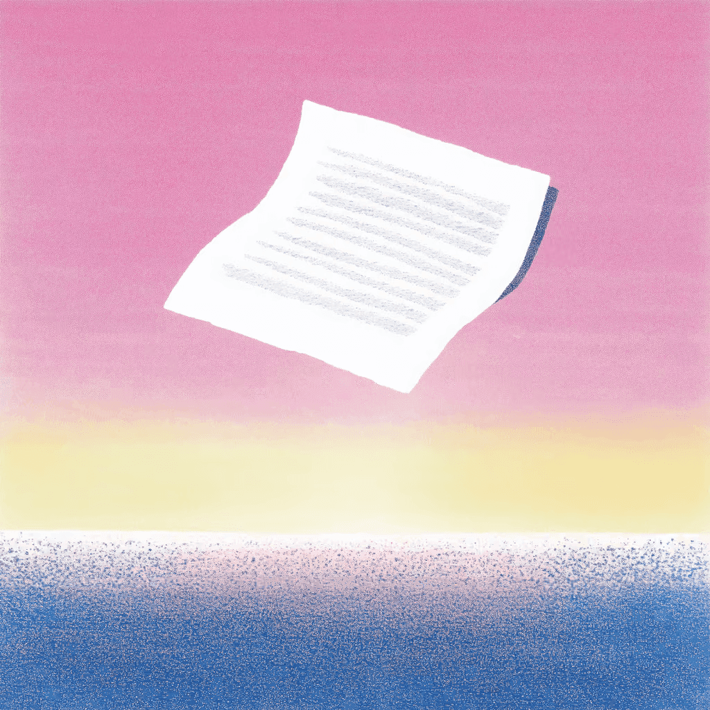 piece of paper floating on a colored background