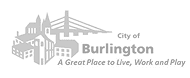 Logo of the City of Burlington, featuring a stylized design and the slogan "A Great Place to Live, Work and Play."