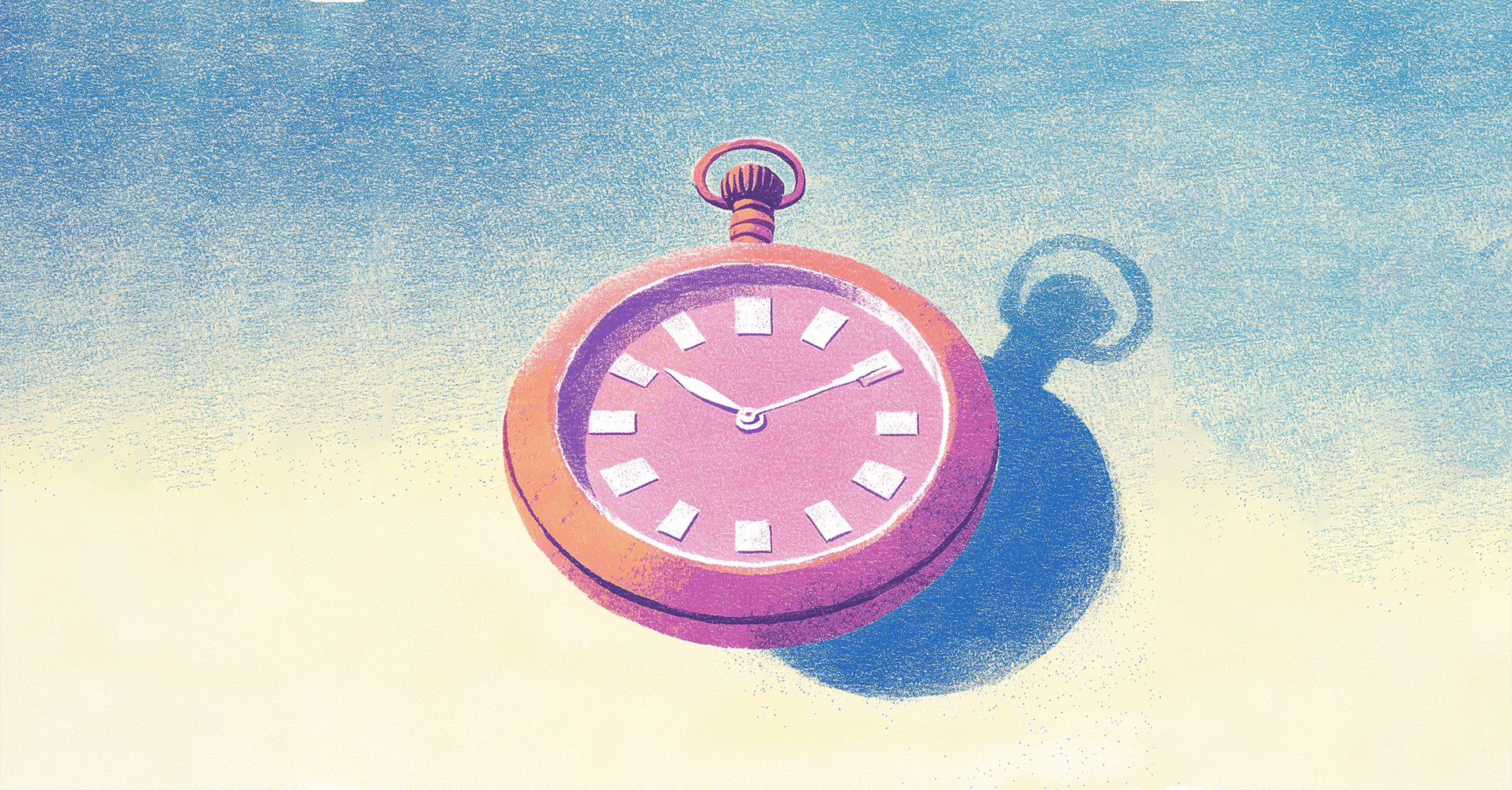 Illustration of  pink timer watch